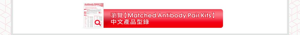 瀏覽【Matched Antibody Pair Kits】中文產品型錄