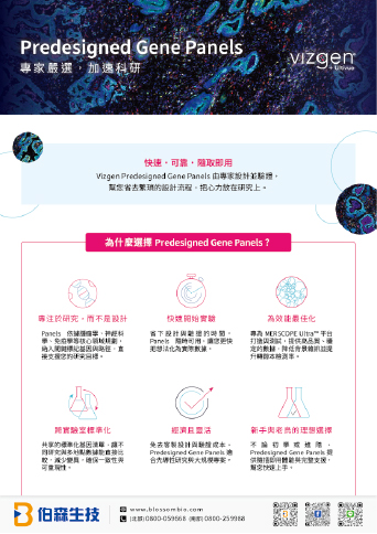 Vizgen predesigned gene panels 專家嚴選 加速科研