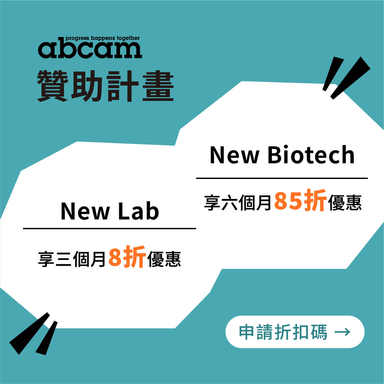 Abcam｜New Lab & New Biotech 贊助計畫