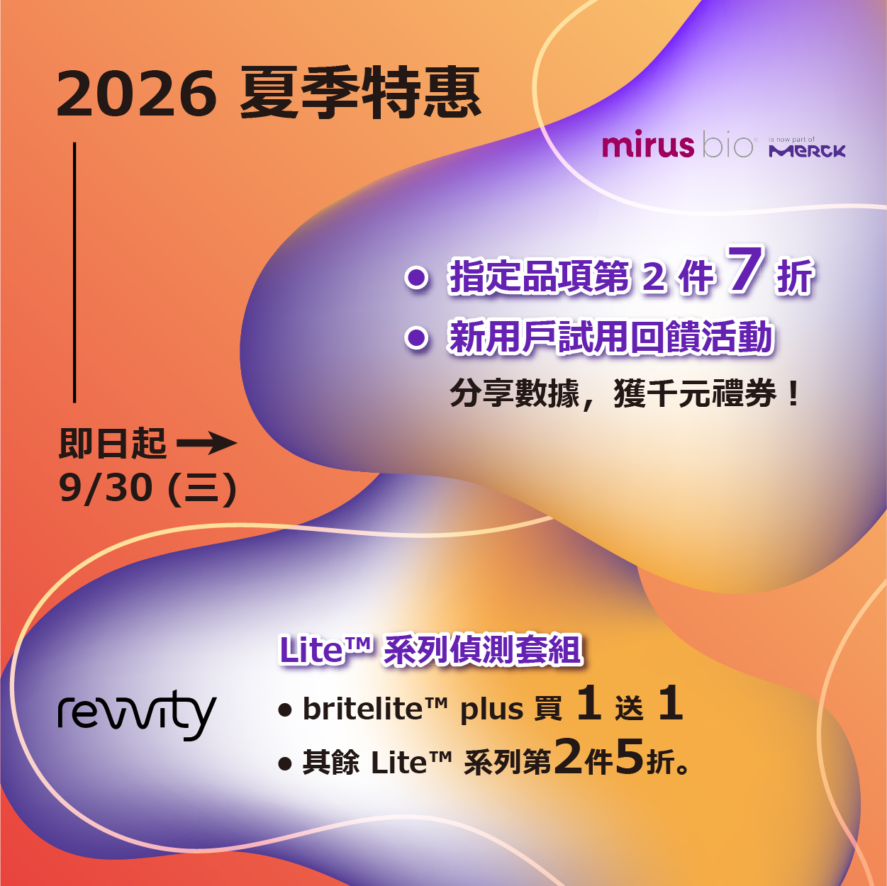 2026 夏季特惠 |  Mirus Bio 轉染試劑 ✕ Revvity 報導基因偵測