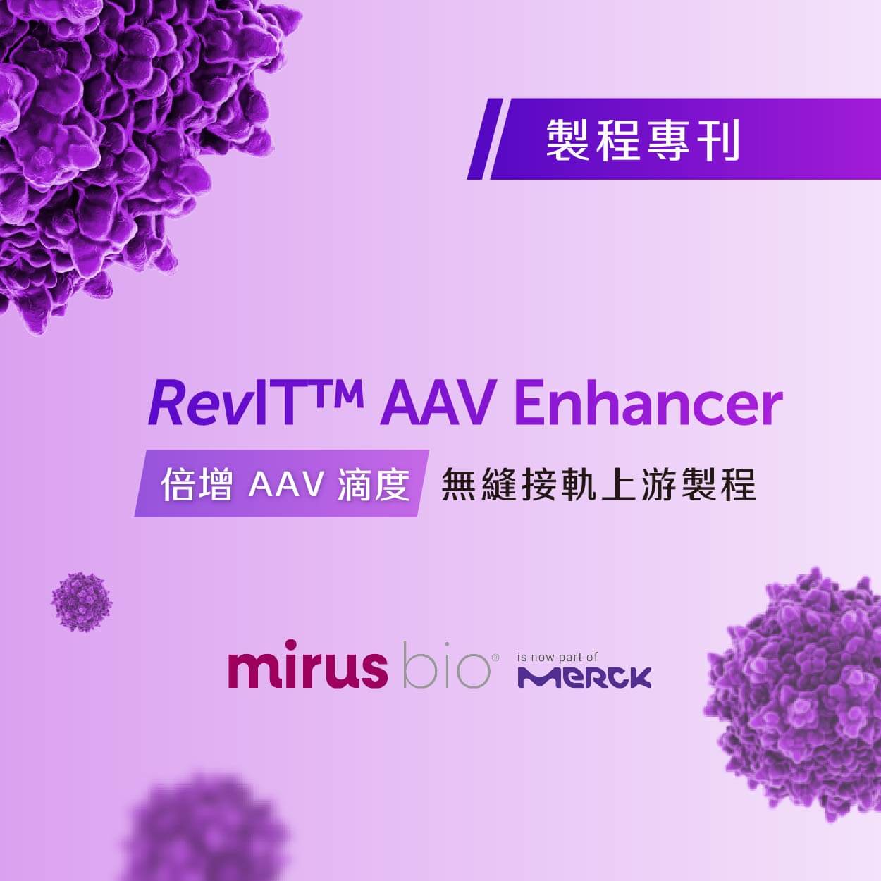【製程專刊】RevIT™ AAV Enhancer：倍增 AAV 滴度，無縫接軌上游製程 | Mirus Bio